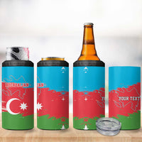 Personalized Azerbaijan Flag Style 4 in 1 Can Cooler Tumbler Azerbaijani Flag Day