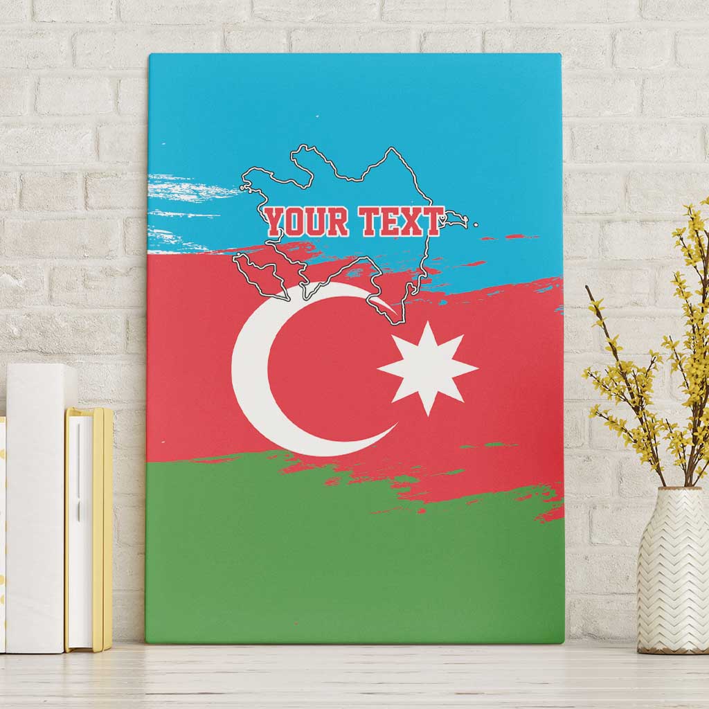 Personalized Azerbaijan Flag Style Canvas Wall Art Azerbaijani Flag Day