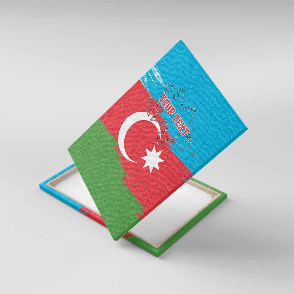 Personalized Azerbaijan Flag Style Canvas Wall Art Azerbaijani Flag Day