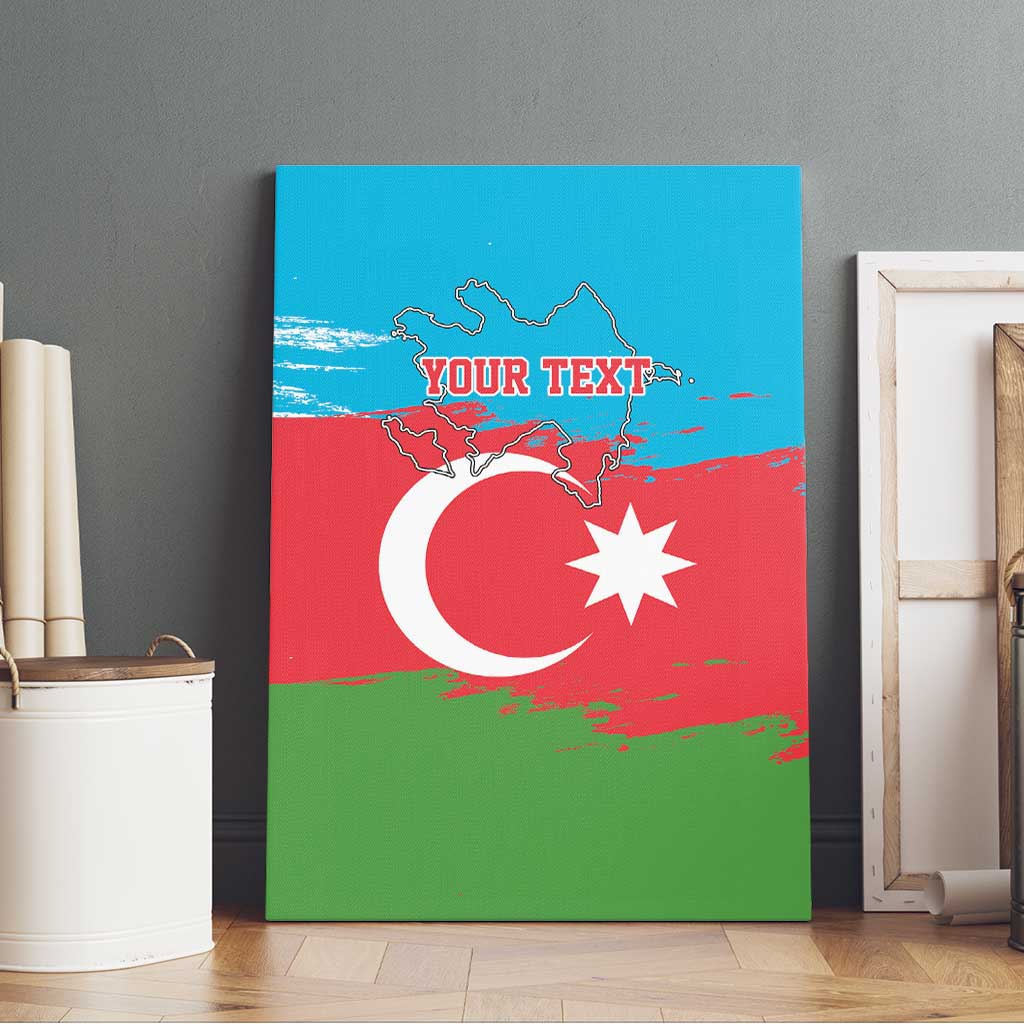 Personalized Azerbaijan Flag Style Canvas Wall Art Azerbaijani Flag Day