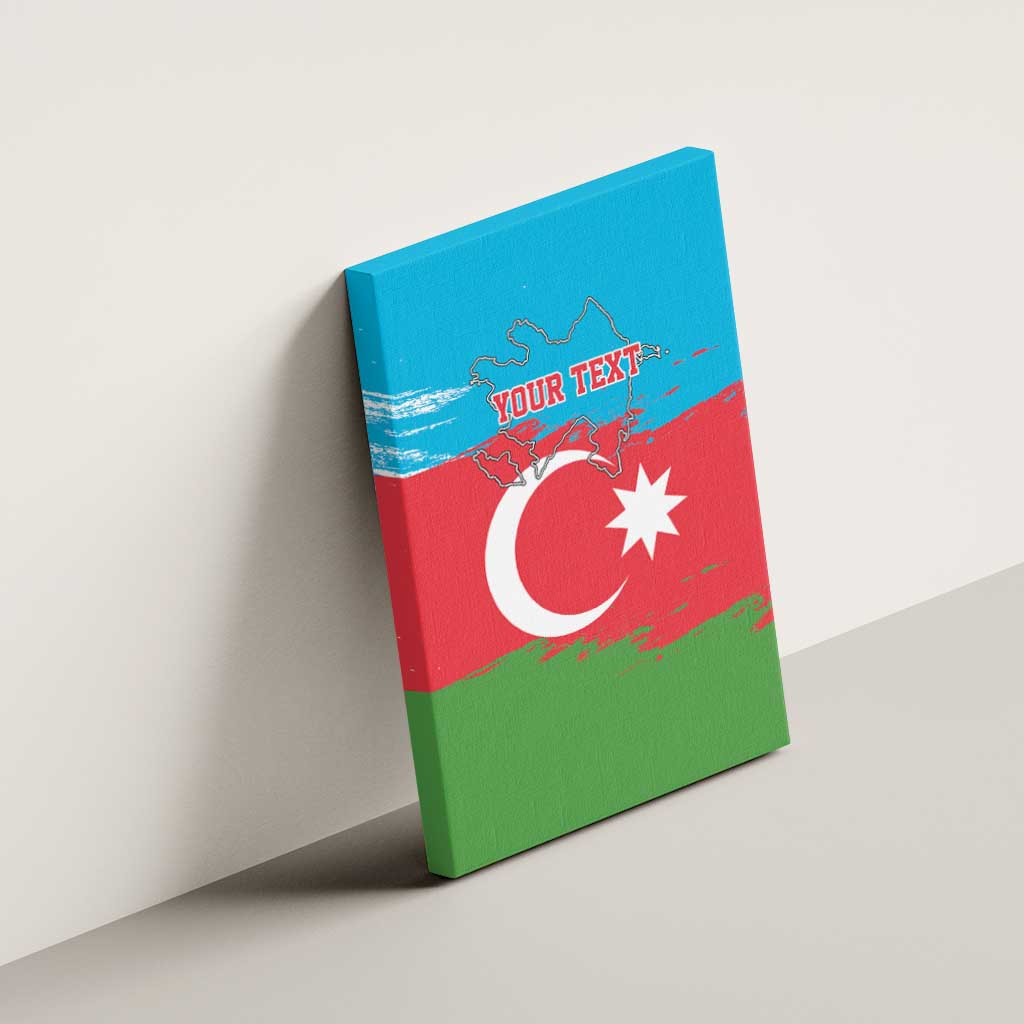Personalized Azerbaijan Flag Style Canvas Wall Art Azerbaijani Flag Day