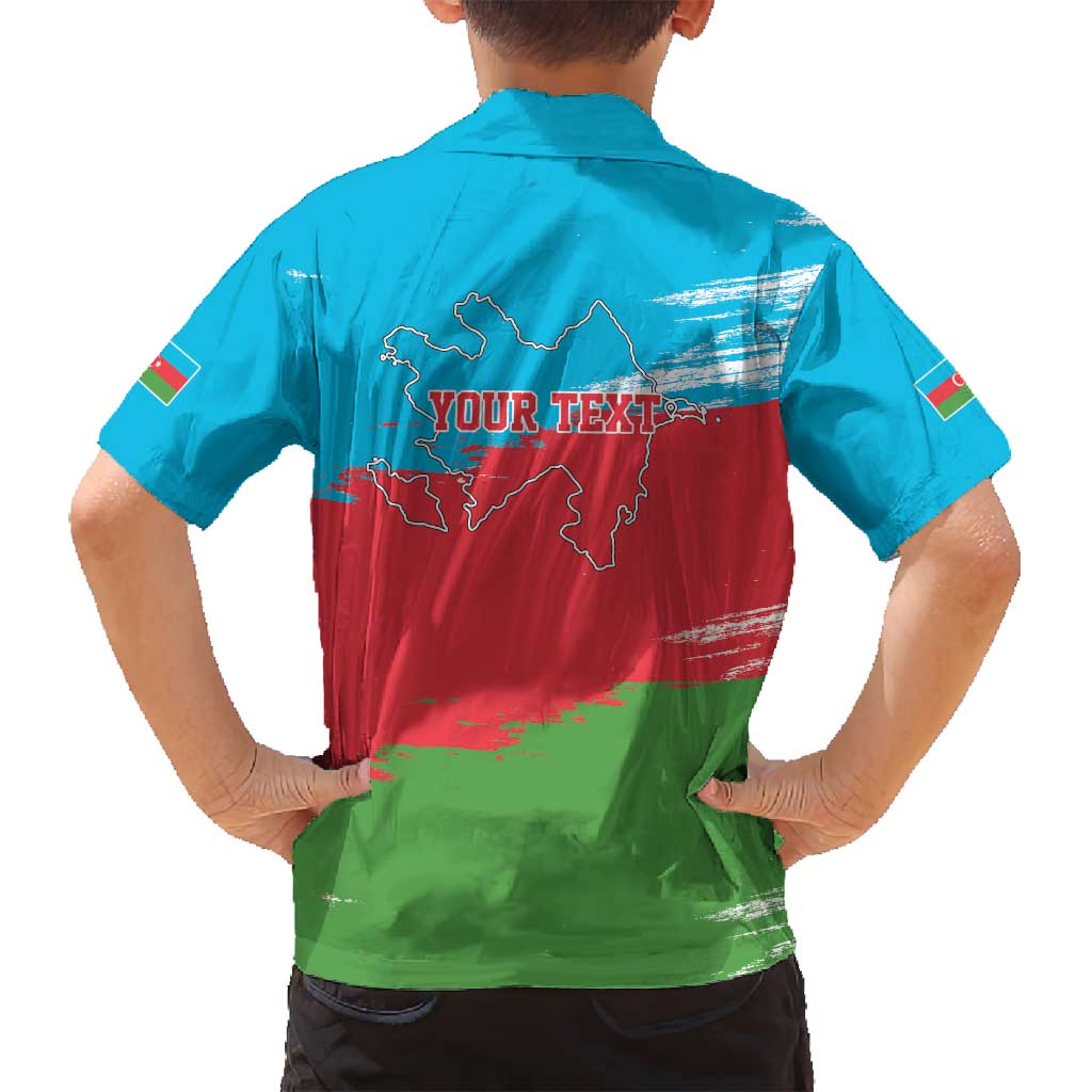 Personalized Azerbaijan Flag Style Family Matching Long Sleeve Bodycon Dress and Hawaiian Shirt Azerbaijani Flag Day