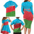 Personalized Azerbaijan Flag Style Family Matching Long Sleeve Bodycon Dress and Hawaiian Shirt Azerbaijani Flag Day
