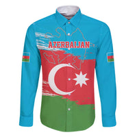 Personalized Azerbaijan Flag Style Family Matching Long Sleeve Bodycon Dress and Hawaiian Shirt Azerbaijani Flag Day