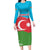 Personalized Azerbaijan Flag Style Family Matching Long Sleeve Bodycon Dress and Hawaiian Shirt Azerbaijani Flag Day
