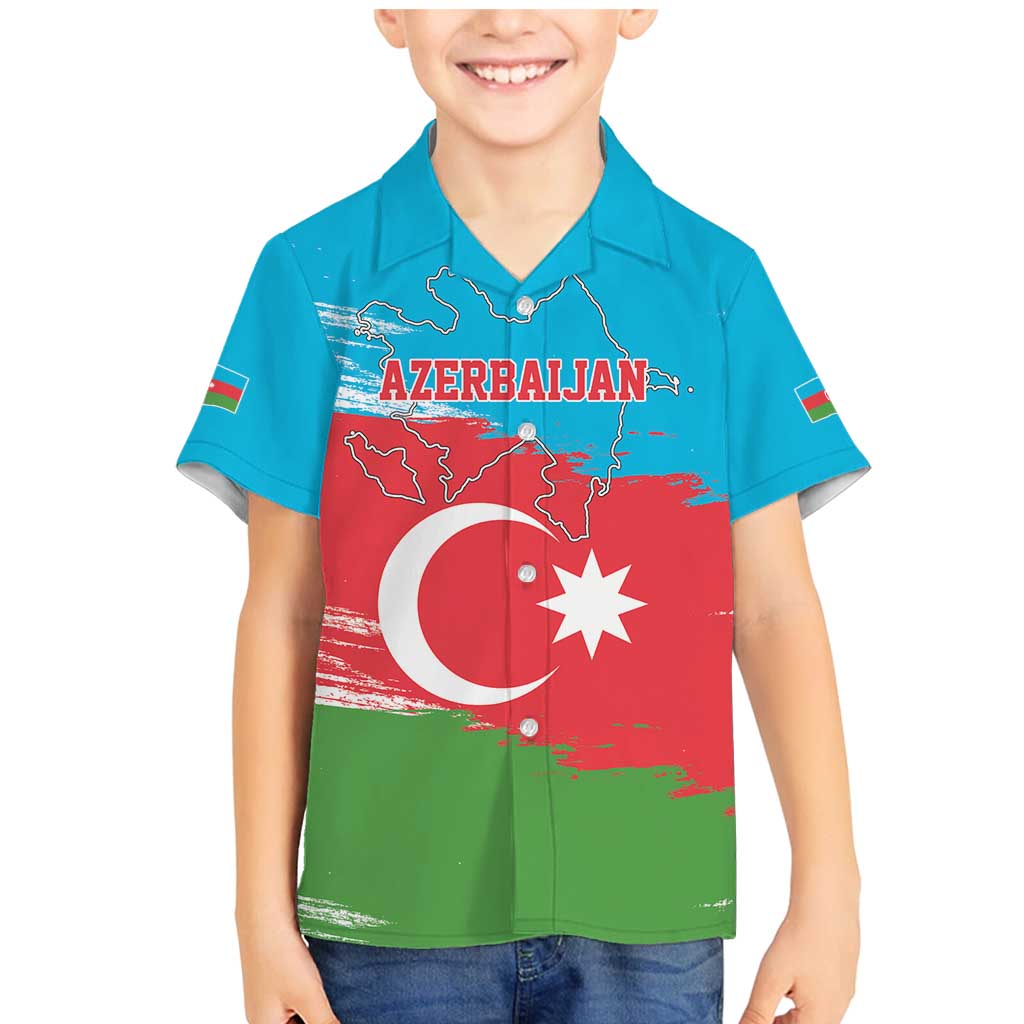 Personalized Azerbaijan Flag Style Family Matching Mermaid Dress and Hawaiian Shirt Azerbaijani Flag Day