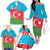 Personalized Azerbaijan Flag Style Family Matching Off The Shoulder Long Sleeve Dress and Hawaiian Shirt Azerbaijani Flag Day