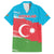Personalized Azerbaijan Flag Style Family Matching Off The Shoulder Long Sleeve Dress and Hawaiian Shirt Azerbaijani Flag Day