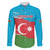 Personalized Azerbaijan Flag Style Family Matching Off The Shoulder Long Sleeve Dress and Hawaiian Shirt Azerbaijani Flag Day