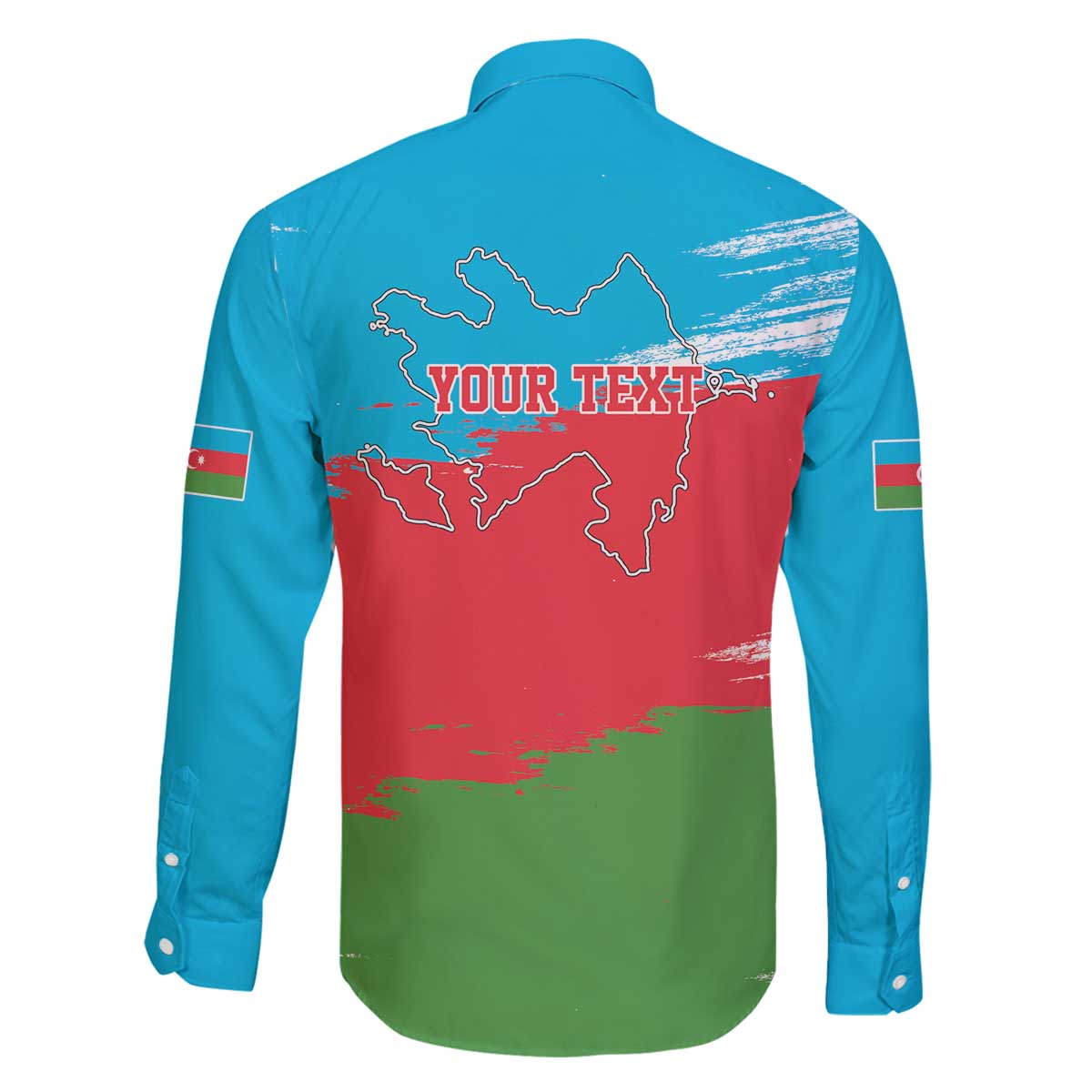 Personalized Azerbaijan Flag Style Family Matching Off The Shoulder Long Sleeve Dress and Hawaiian Shirt Azerbaijani Flag Day