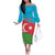 Personalized Azerbaijan Flag Style Family Matching Off The Shoulder Long Sleeve Dress and Hawaiian Shirt Azerbaijani Flag Day