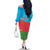 Personalized Azerbaijan Flag Style Family Matching Off The Shoulder Long Sleeve Dress and Hawaiian Shirt Azerbaijani Flag Day