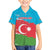 Personalized Azerbaijan Flag Style Family Matching Off The Shoulder Long Sleeve Dress and Hawaiian Shirt Azerbaijani Flag Day