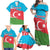 Personalized Azerbaijan Flag Style Family Matching Off Shoulder Maxi Dress and Hawaiian Shirt Azerbaijani Flag Day