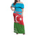 Personalized Azerbaijan Flag Style Family Matching Off Shoulder Maxi Dress and Hawaiian Shirt Azerbaijani Flag Day