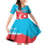 Personalized Azerbaijan Flag Style Family Matching Off Shoulder Short Dress and Hawaiian Shirt Azerbaijani Flag Day