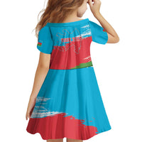 Personalized Azerbaijan Flag Style Family Matching Off Shoulder Short Dress and Hawaiian Shirt Azerbaijani Flag Day