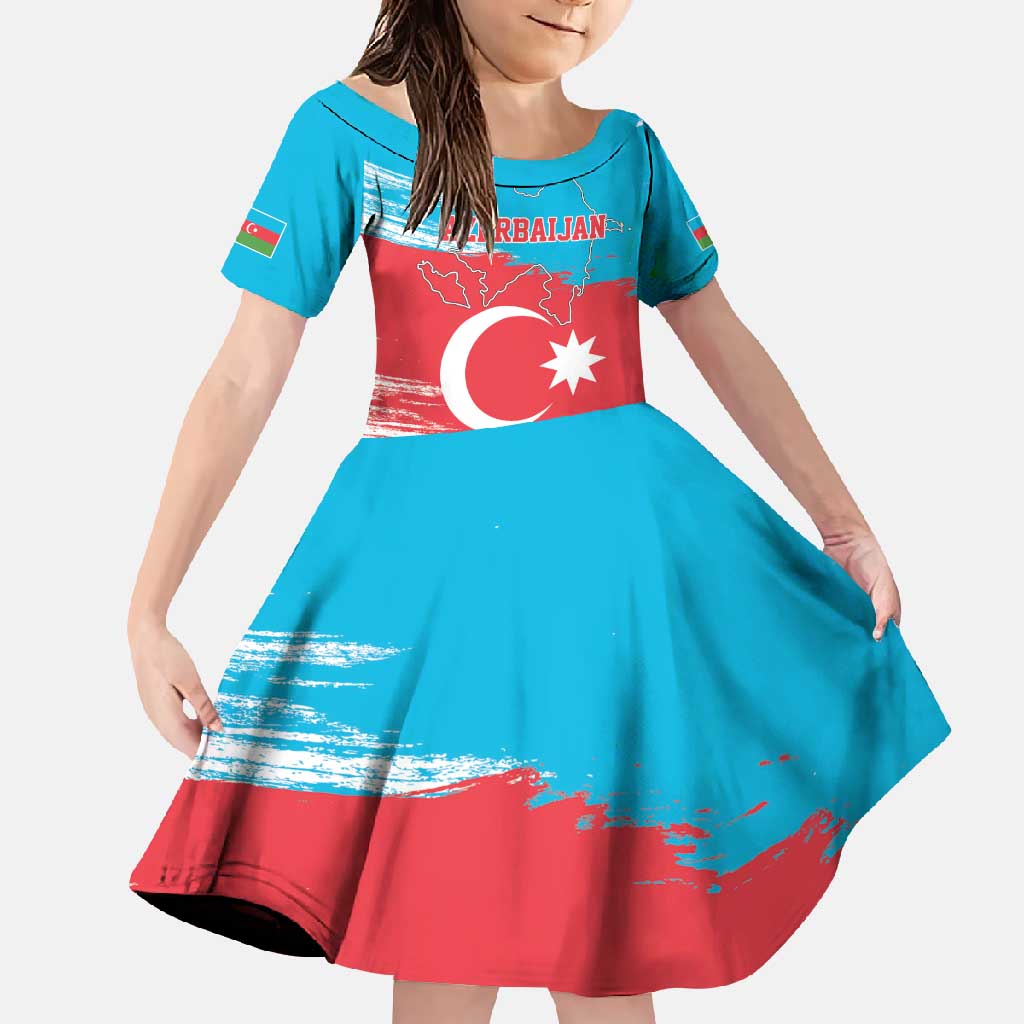 Personalized Azerbaijan Flag Style Family Matching Summer Maxi Dress and Hawaiian Shirt Azerbaijani Flag Day