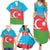 Personalized Azerbaijan Flag Style Family Matching Summer Maxi Dress and Hawaiian Shirt Azerbaijani Flag Day