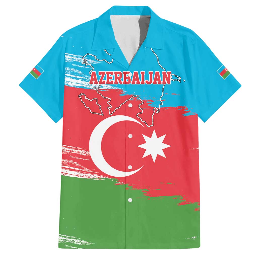 Personalized Azerbaijan Flag Style Family Matching Summer Maxi Dress and Hawaiian Shirt Azerbaijani Flag Day
