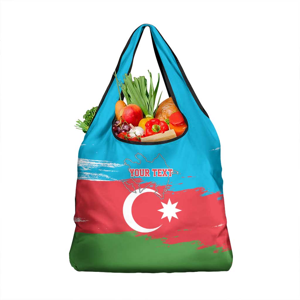 Personalized Azerbaijan Flag Style Grocery Bag Azerbaijani Flag Day