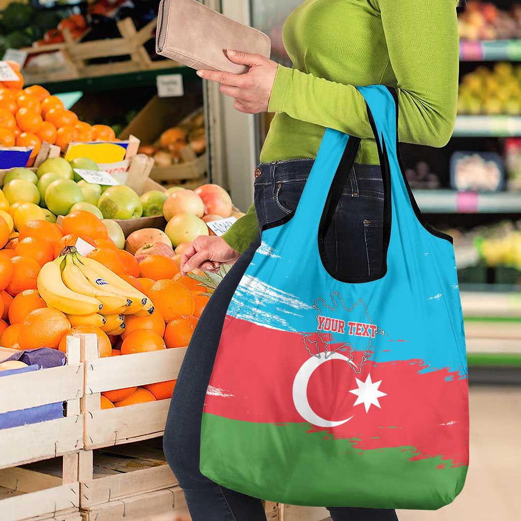 Personalized Azerbaijan Flag Style Grocery Bag Azerbaijani Flag Day