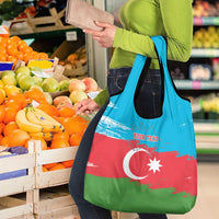Personalized Azerbaijan Flag Style Grocery Bag Azerbaijani Flag Day