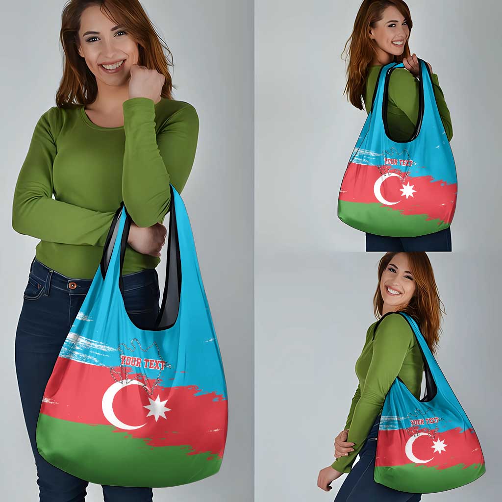 Personalized Azerbaijan Flag Style Grocery Bag Azerbaijani Flag Day