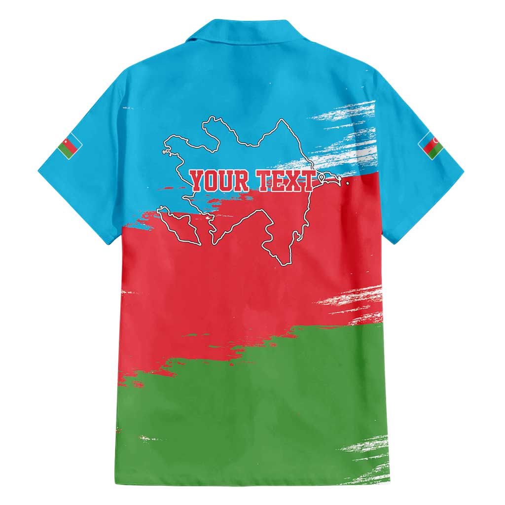 Personalized Azerbaijan Flag Style Hawaiian Shirt Azerbaijani Flag Day