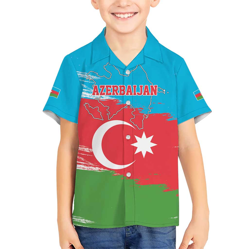 Personalized Azerbaijan Flag Style Hawaiian Shirt Azerbaijani Flag Day