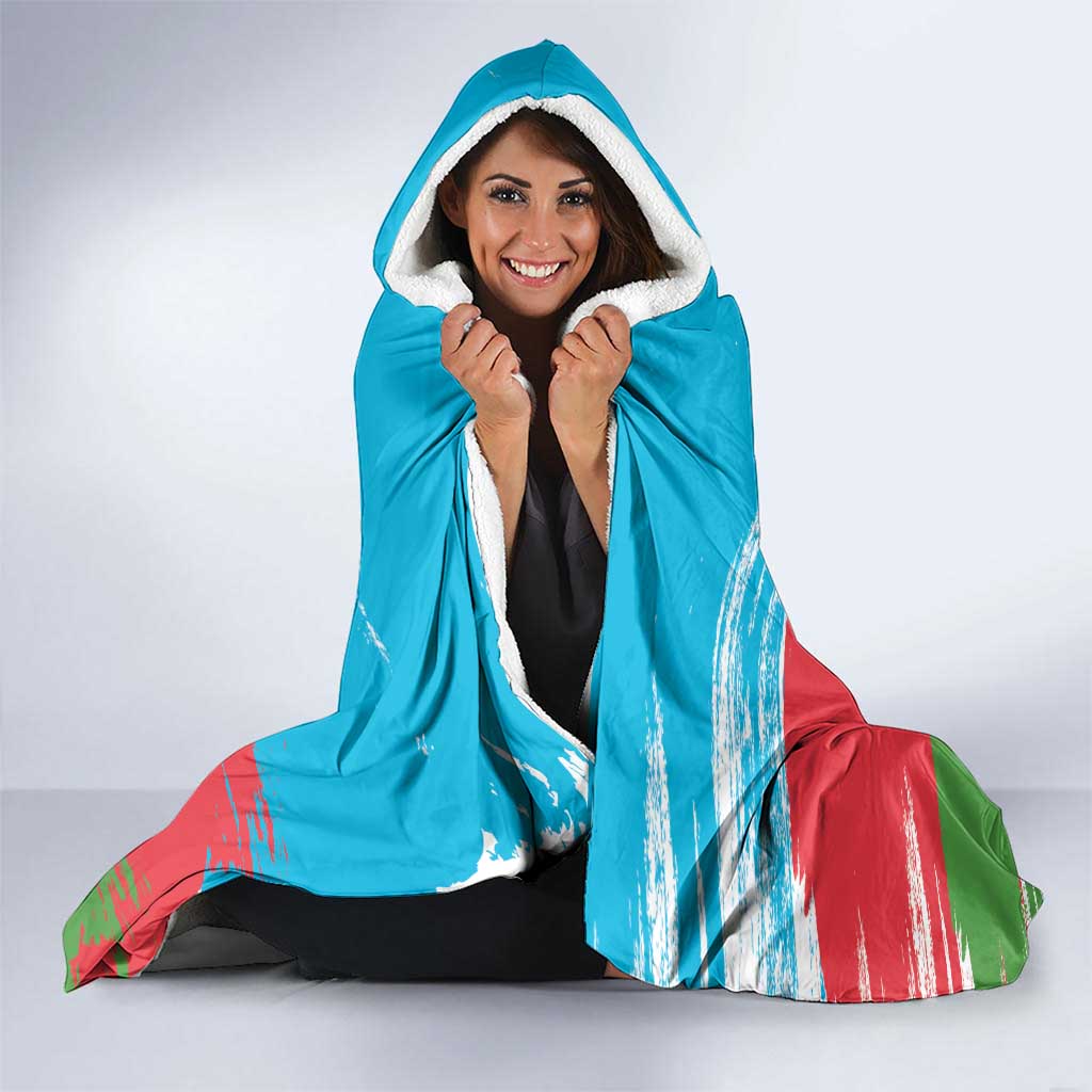 Personalized Azerbaijan Flag Style Hooded Blanket Azerbaijani Flag Day