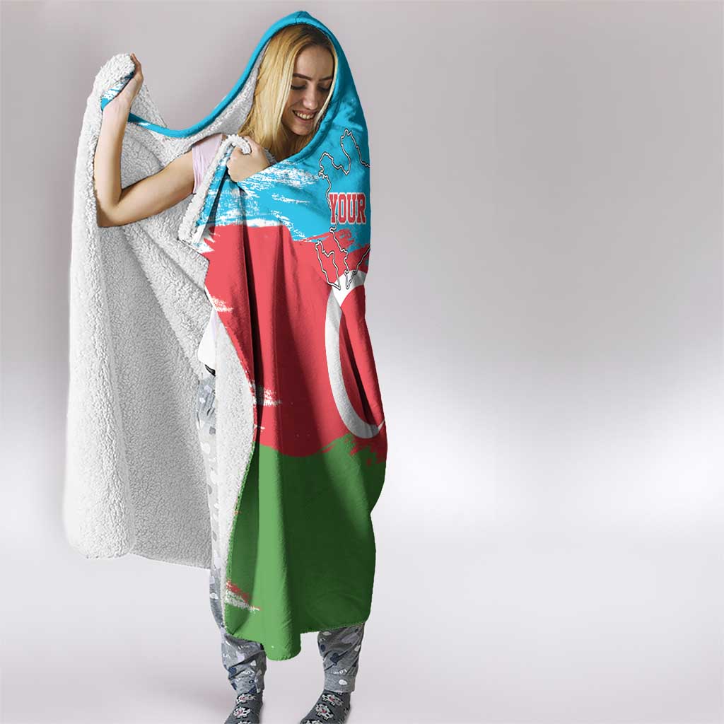 Personalized Azerbaijan Flag Style Hooded Blanket Azerbaijani Flag Day