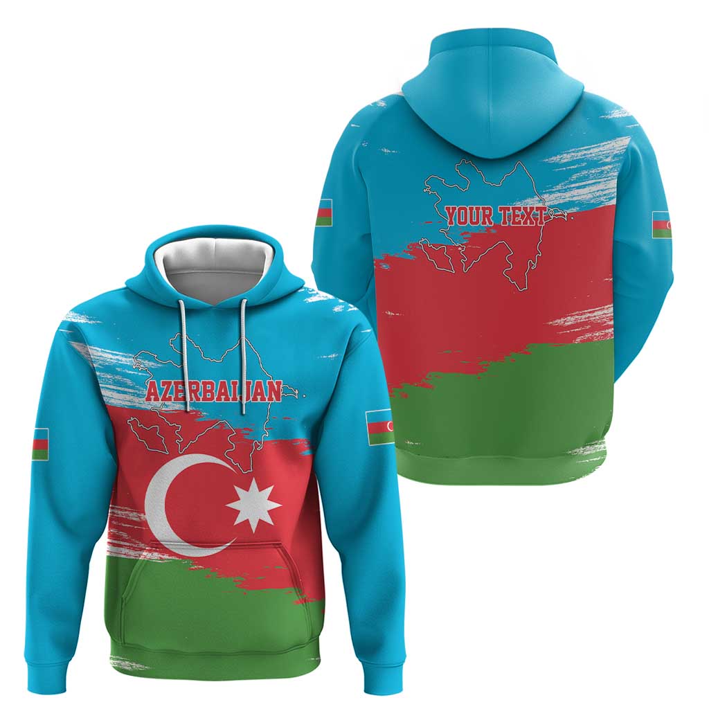 Personalized Azerbaijan Flag Style Hoodie Azerbaijani Flag Day