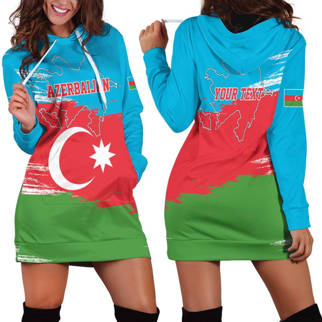 Personalized Azerbaijan Flag Style Hoodie Dress Azerbaijani Flag Day