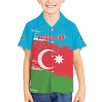 Personalized Azerbaijan Flag Style Kid Hawaiian Shirt Azerbaijani Flag Day