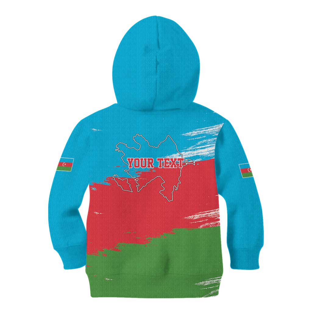 Personalized Azerbaijan Flag Style Kid Hoodie Azerbaijani Flag Day