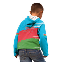 Personalized Azerbaijan Flag Style Kid Hoodie Azerbaijani Flag Day