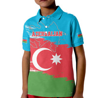 Personalized Azerbaijan Flag Style Kid Polo Shirt Azerbaijani Flag Day