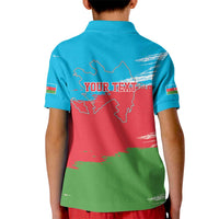 Personalized Azerbaijan Flag Style Kid Polo Shirt Azerbaijani Flag Day