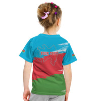 Personalized Azerbaijan Flag Style Kid T Shirt Azerbaijani Flag Day