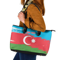 Personalized Azerbaijan Flag Style Leather Tote Bag Azerbaijani Flag Day