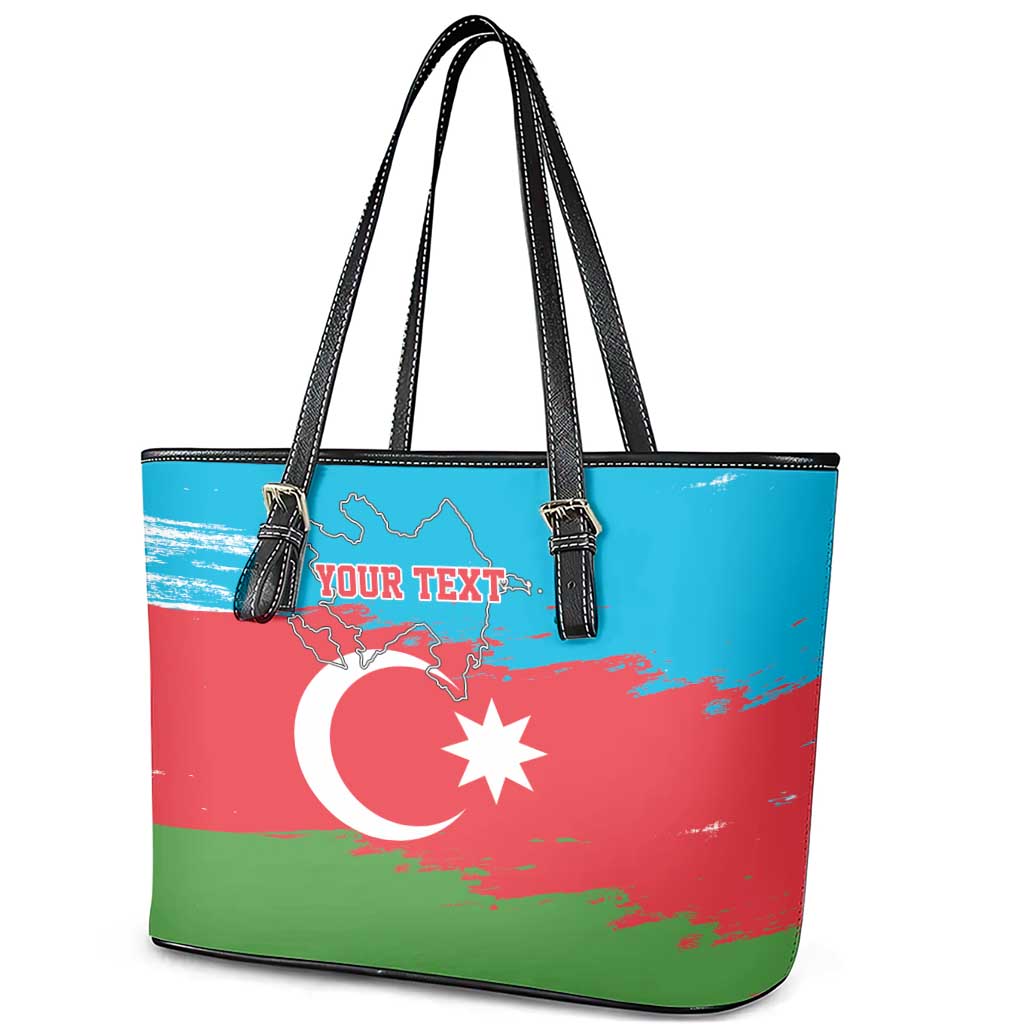 Personalized Azerbaijan Flag Style Leather Tote Bag Azerbaijani Flag Day