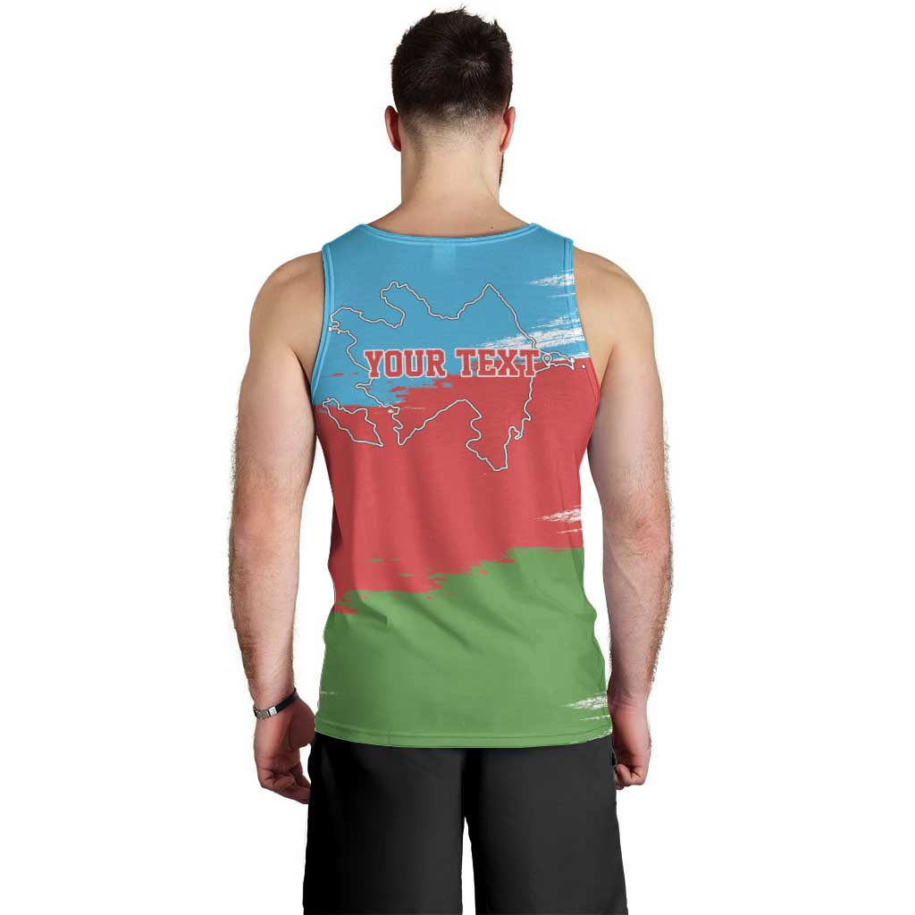 Personalized Azerbaijan Flag Style Men Tank Top Azerbaijani Flag Day