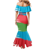 Personalized Azerbaijan Flag Style Mermaid Dress Azerbaijani Flag Day
