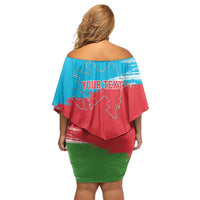 Personalized Azerbaijan Flag Style Off Shoulder Short Dress Azerbaijani Flag Day