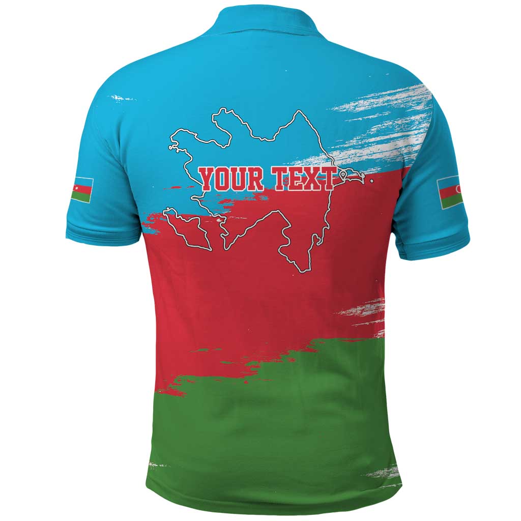 Personalized Azerbaijan Flag Style Polo Shirt Azerbaijani Flag Day