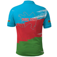 Personalized Azerbaijan Flag Style Polo Shirt Azerbaijani Flag Day