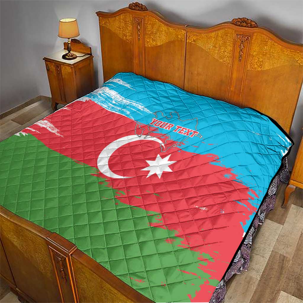 Personalized Azerbaijan Flag Style Quilt Azerbaijani Flag Day