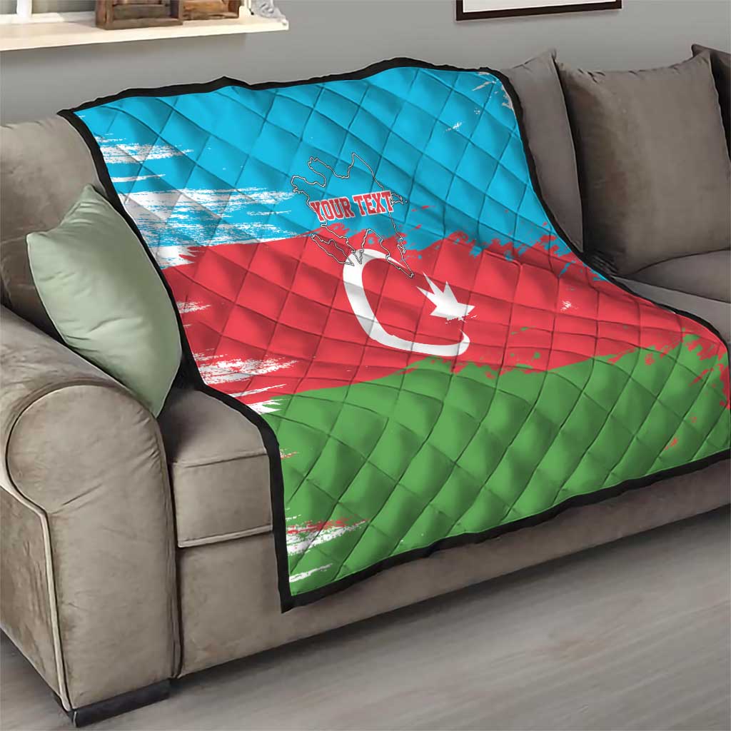 Personalized Azerbaijan Flag Style Quilt Azerbaijani Flag Day