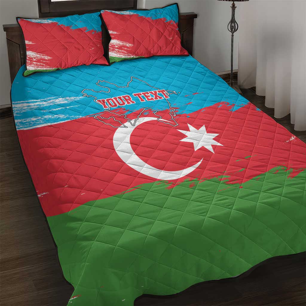 Personalized Azerbaijan Flag Style Quilt Bed Set Azerbaijani Flag Day